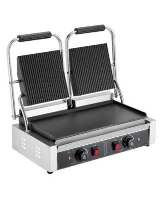 3600W Commercial Electric Panini Press Grill with Dual Plates and Temperature Control
