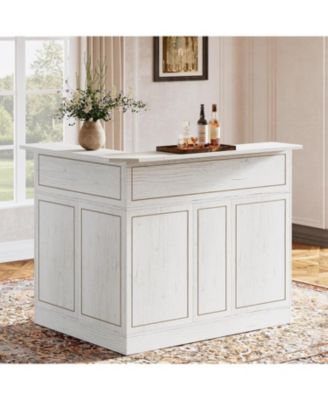Bar Cabinet, L-Shaped Home Bar Table with Stemware Racks, 4-Tier Corner Bar Unit Liquor Wine Bar Table Reception Desk for Home Pub