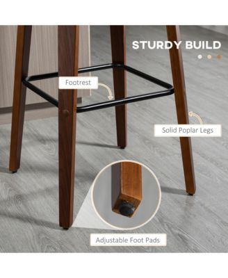 Counter Height Bar Stools Set of 2 Bar Chairs with Footrest,