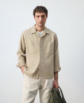 Men's Bowling Collar Cotton Overshirt