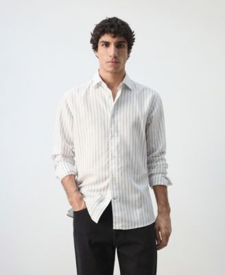 Men's Lyocell Striped Regular-Fit Shirt