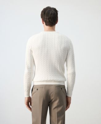 Men's Cotton Cable-Knit Sweater