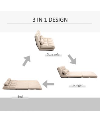 Convertible Floor Sofa Chair with Adjustable Backrest and Headrest