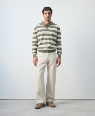 Men's Cotton Fine Knit Polo Sweater