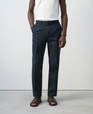 Men's Slim-Fit Linen-Lyocell-Blend Pants