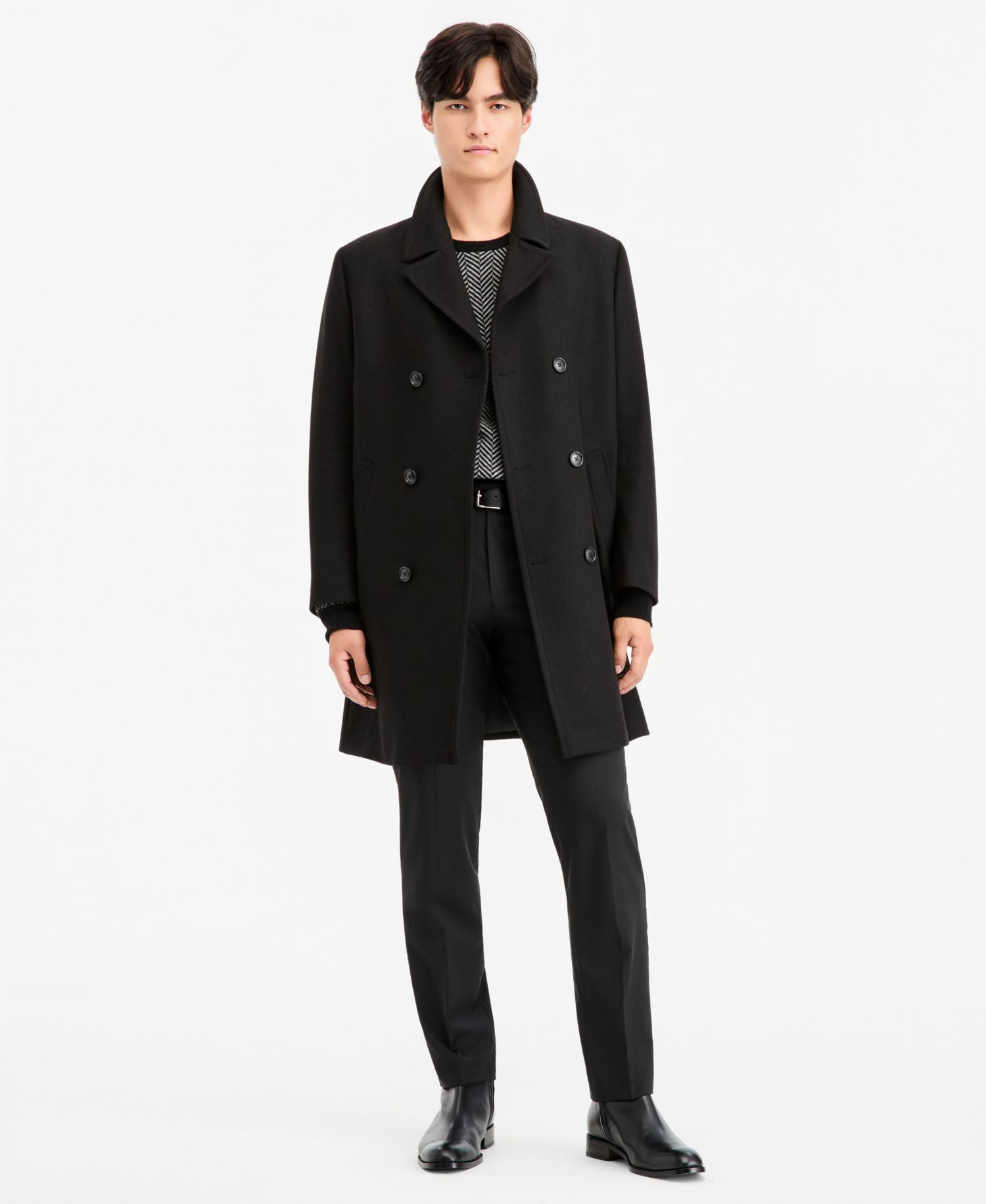 Men's Classic-Fit Double Breasted Wool Overcoat