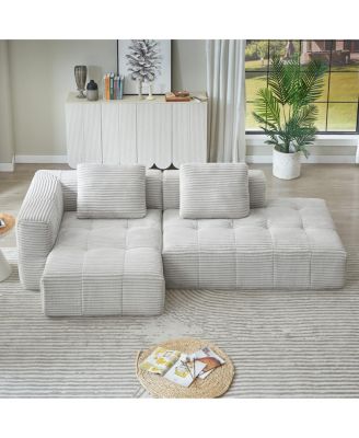 L-Shape Modular Cloud Sectional Sofa with Chaise Lounge