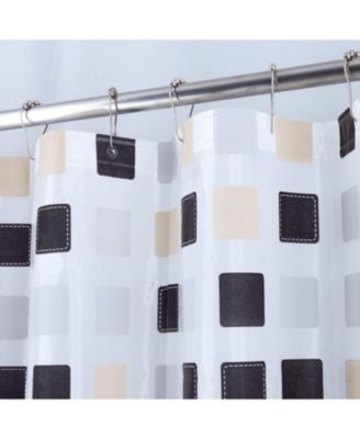 90GSM Peva Glit Printed Tiles Shower Curtain Tan