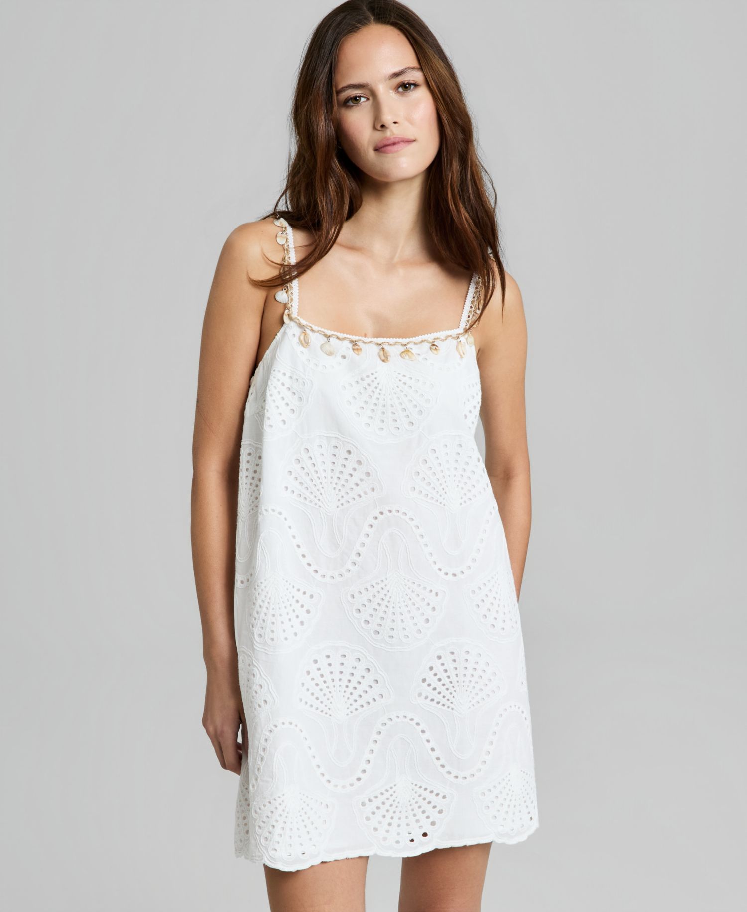 Women's Embroidered Seashell Minidress