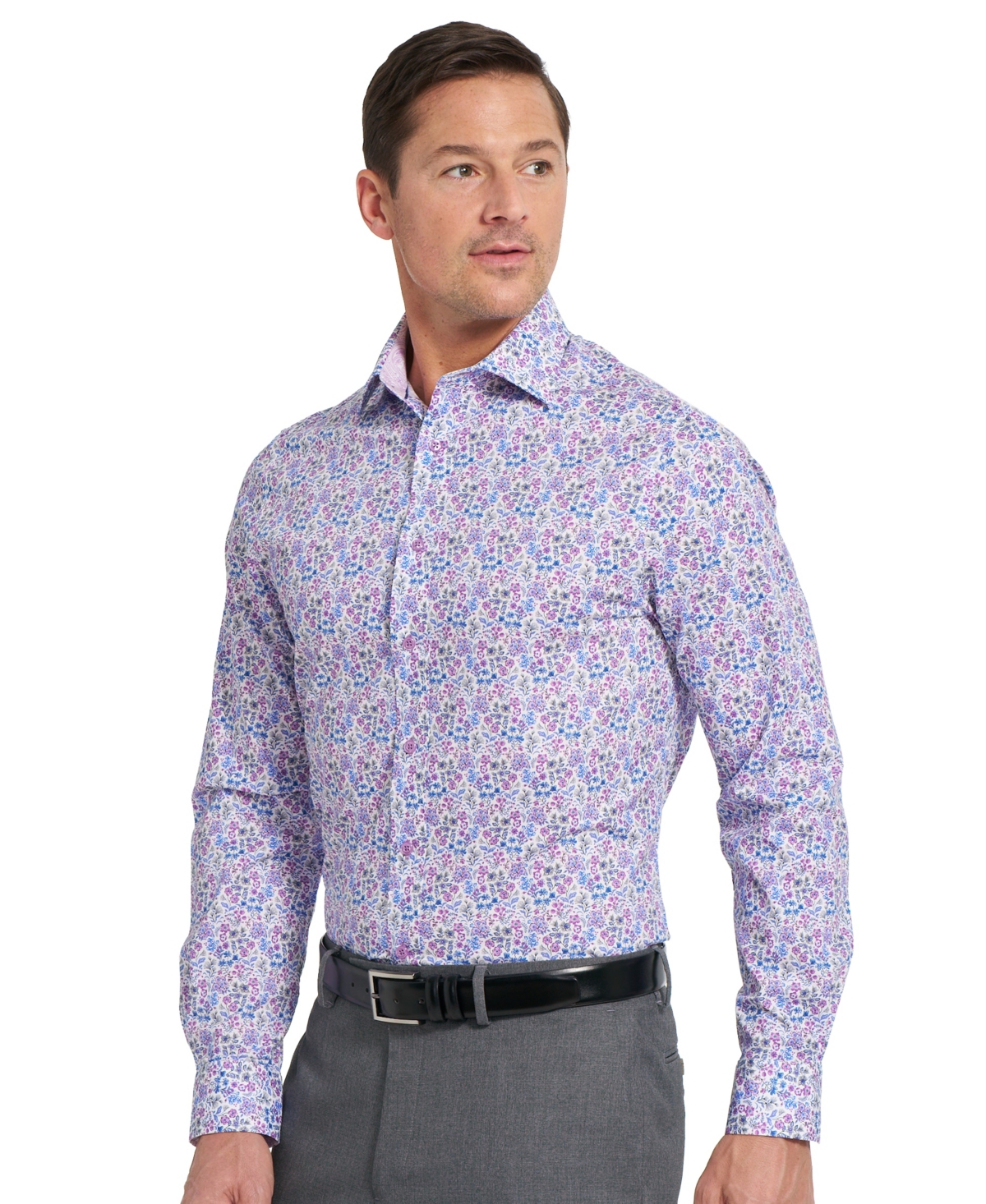 Nick Graham Men's Brighton Floral Print Dress Shirt