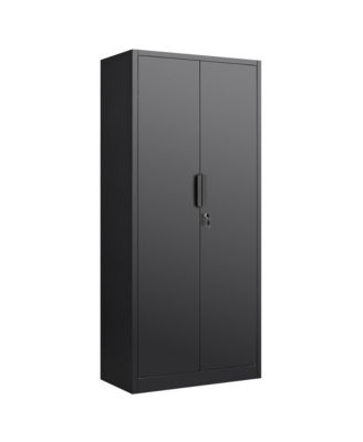 70-Inch 2-Door File Lock Cabinet with 4 Adjustable Shelves