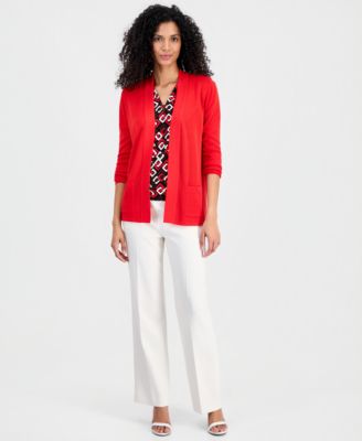 Women's Fine Rib Open-Front Malibu Cardigan