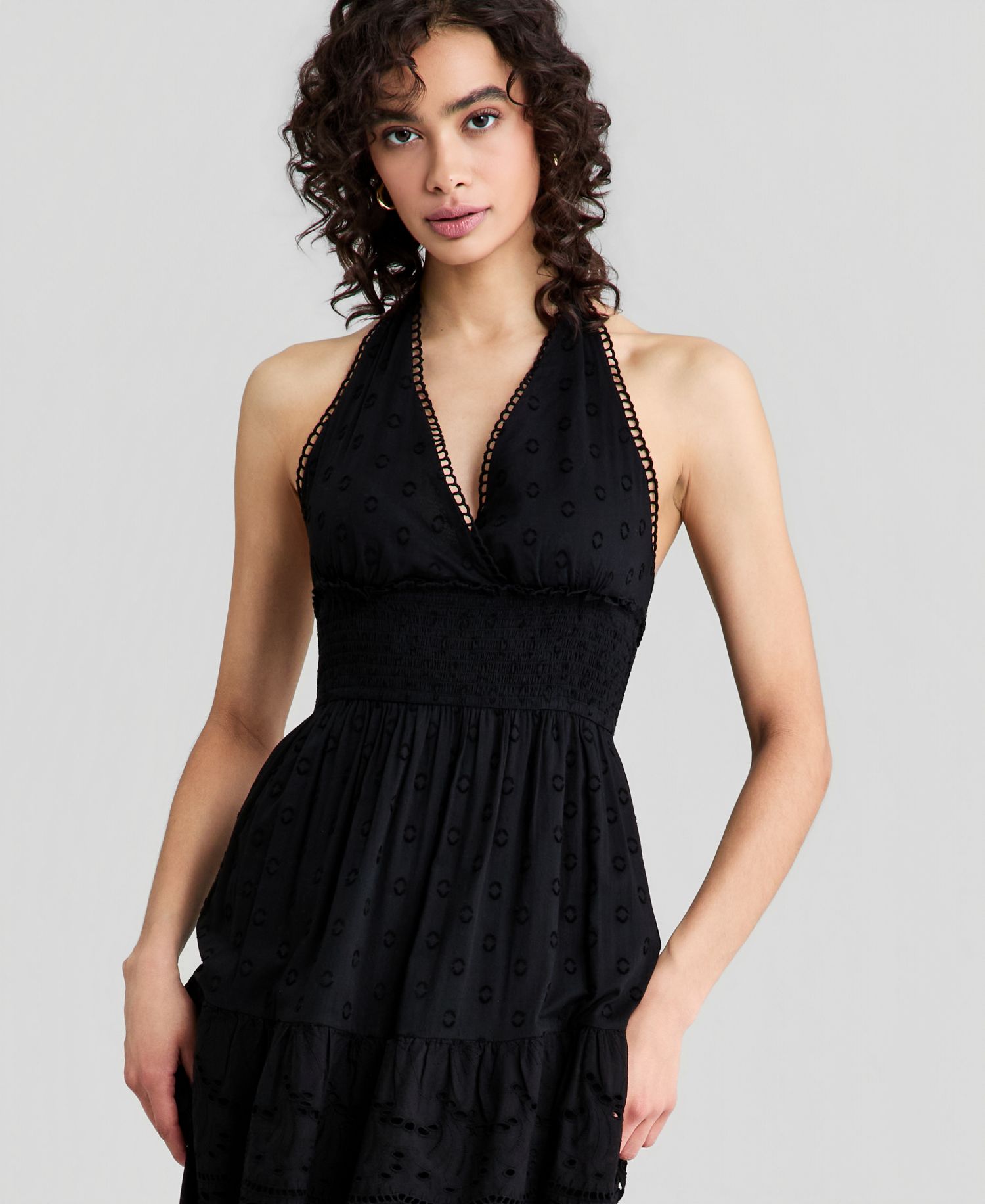 Women's Cotton Halter Tiered Maxi Dress, Macy's Exclusive