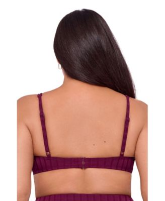 Women's Supportive Wide Ribbed Tall Underwire Bikini Swimsuit Top