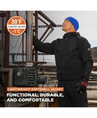 Men's Lightweight Softshell Jacket with Hood - Water-Repellent and Wind-Tight Workwear