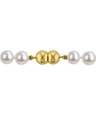 2-Pc. Cultured Akoya Pearl (6-7mm) Necklace and Bracelet Set in 18k Gold Flash-Plated Sterling Silver