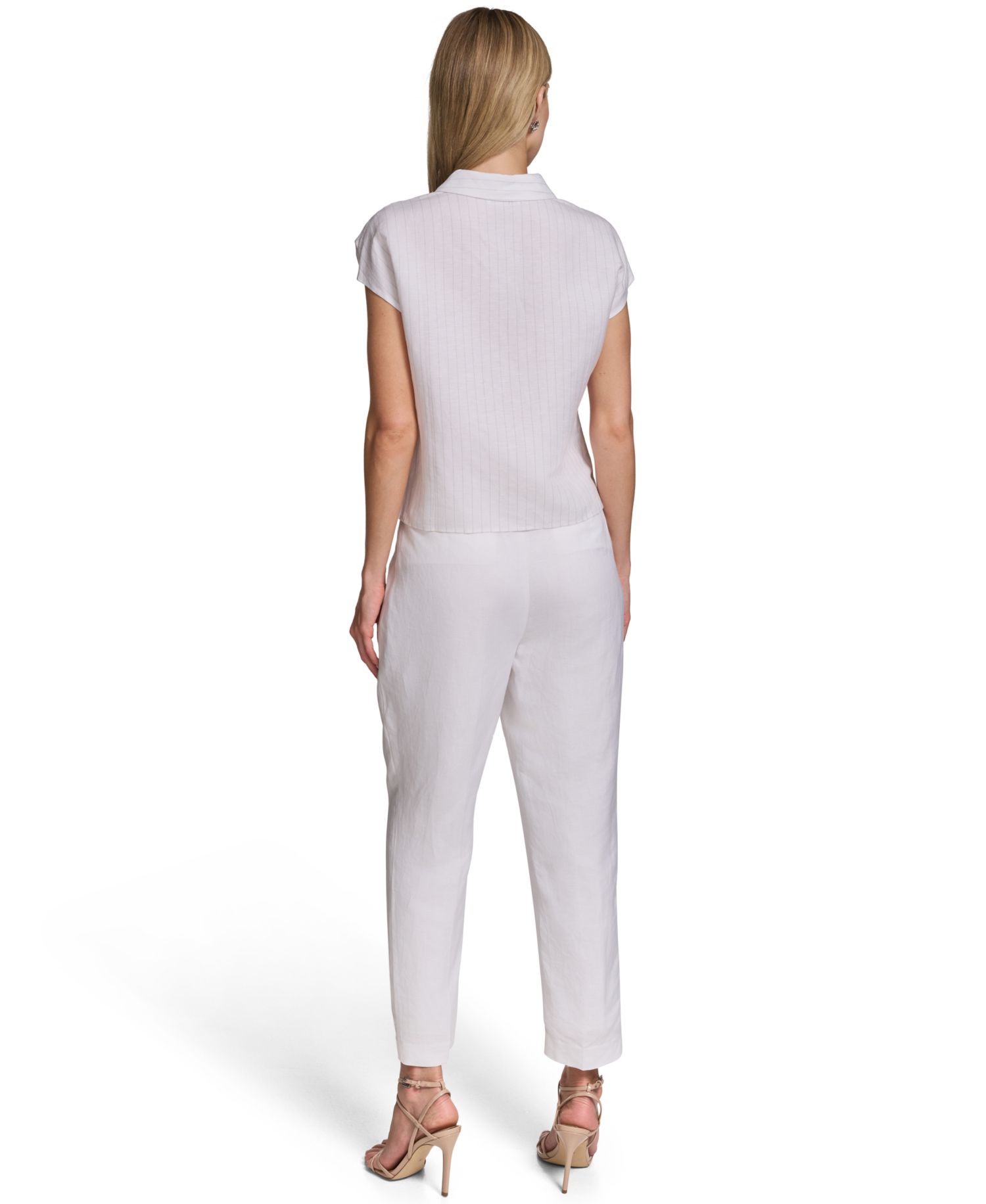 Petite Short-Sleeve Collared Top