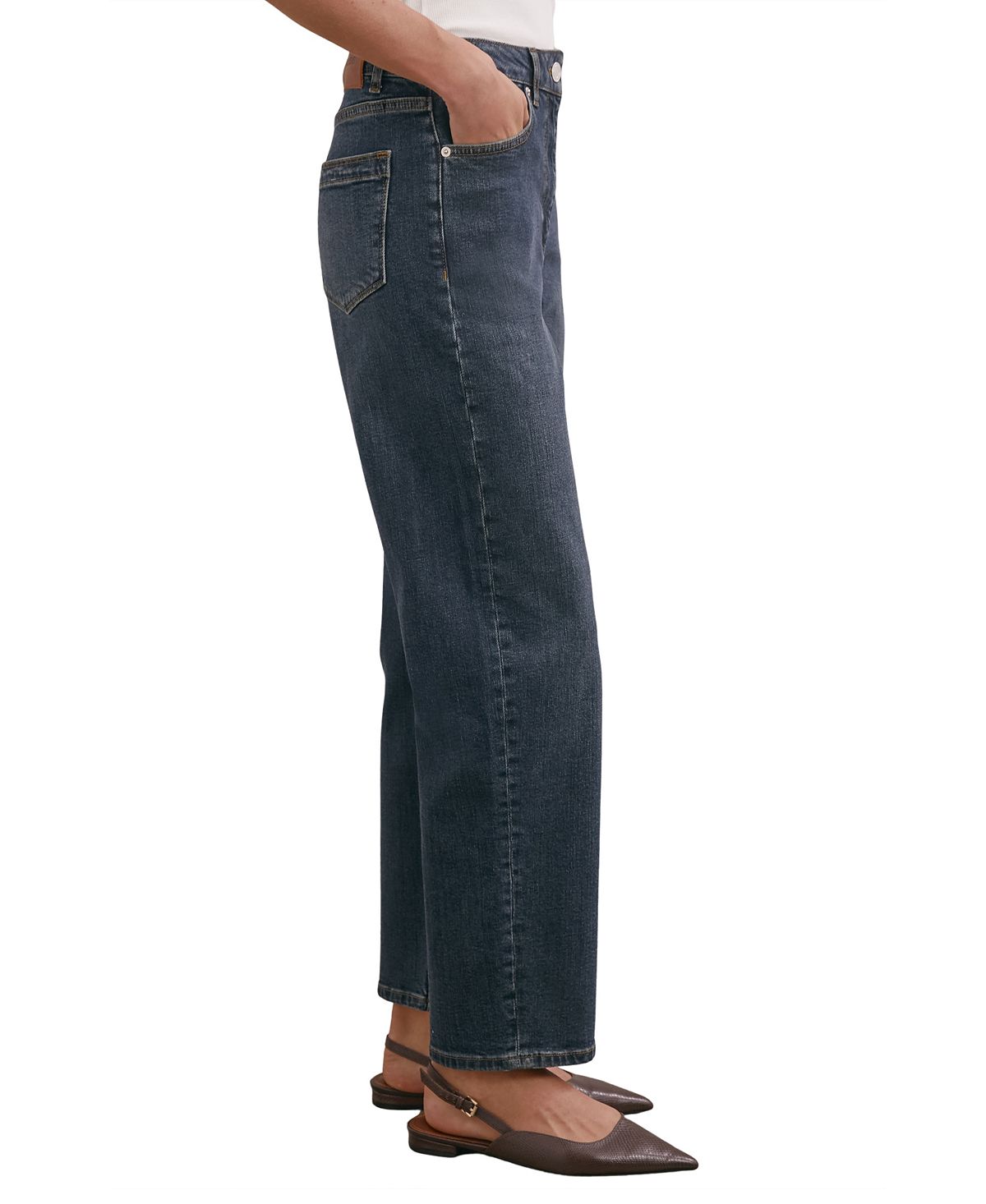 REISS Women's Selin Mid-Rise Straight-Leg Jeans view 2 — MAYCSS fashion products