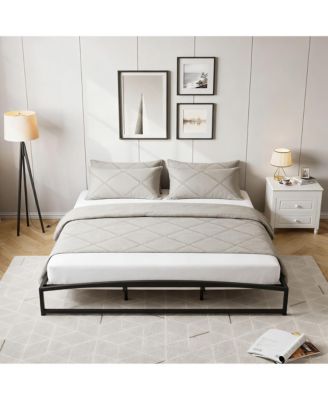 10in Metal Platform Bed Frame Steel Slats No Box Spring