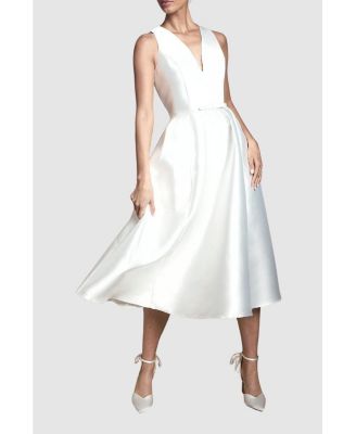 Women's Midi Wedding Dress With Pockets