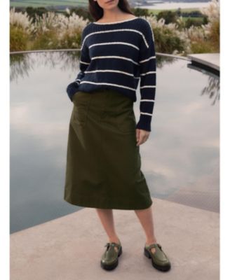 Women's Stripe Boat Neck Sweater