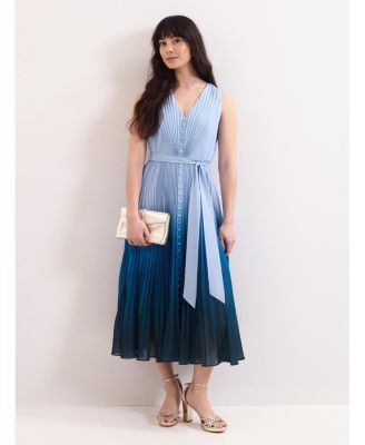 Women's Mira Pleated V-Neck Midi Dress