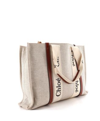 Large Woody Tote Canvas with Leather