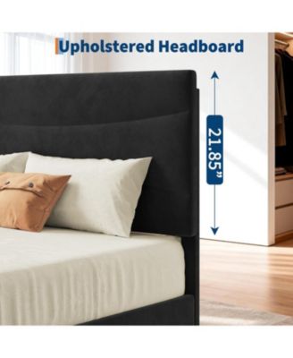 Twin Metal Platform Bed Frame with Victorian Style Headboard & Footboard, Wrought Iron Design, Underbed Storage