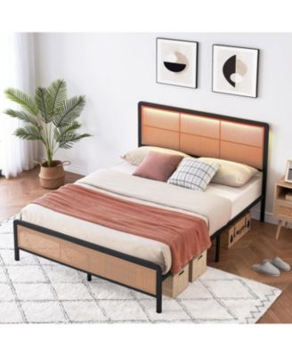 Twin XL Velvet Upholstered Bed Frame with Headboard, Modern Platform Bed with Wood Slats Support, No Box Spring