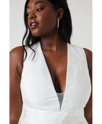 Women's Plunge Neck Maxi Wedding Dress