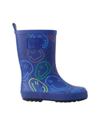 Little Boys Rain Boots in Rubber Smiley Print - Toddler|Child