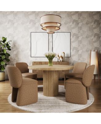 Set of 2 Breck Mid-Century Modern Curved Upholstered Dining Chair