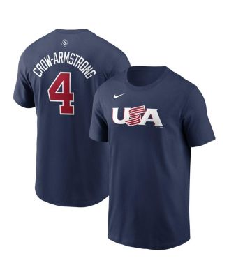 Men's Pete Crow-Armstrong Navy USA Baseball 2026 World Baseball Classic Name & Number T-Shirt