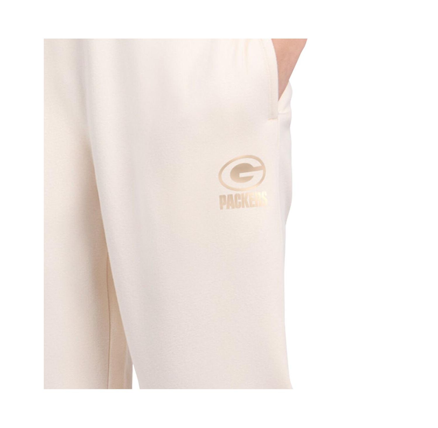 Women's Cream Green Bay Packers Pastel High Waisted Travel Fleece Pants