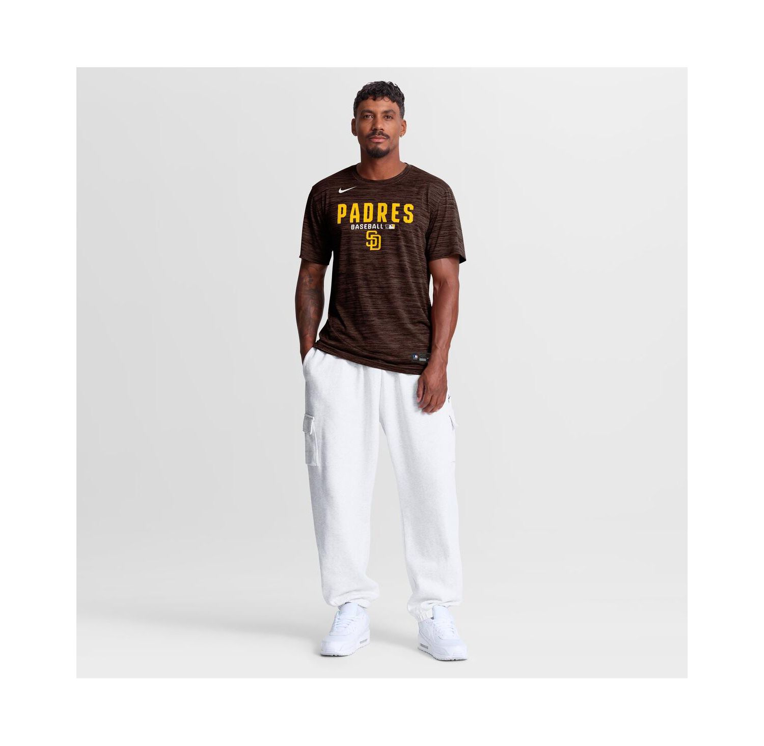 Men's Brown San Diego Padres Authentic Collection Velocity Dri-FIT T-Shirt