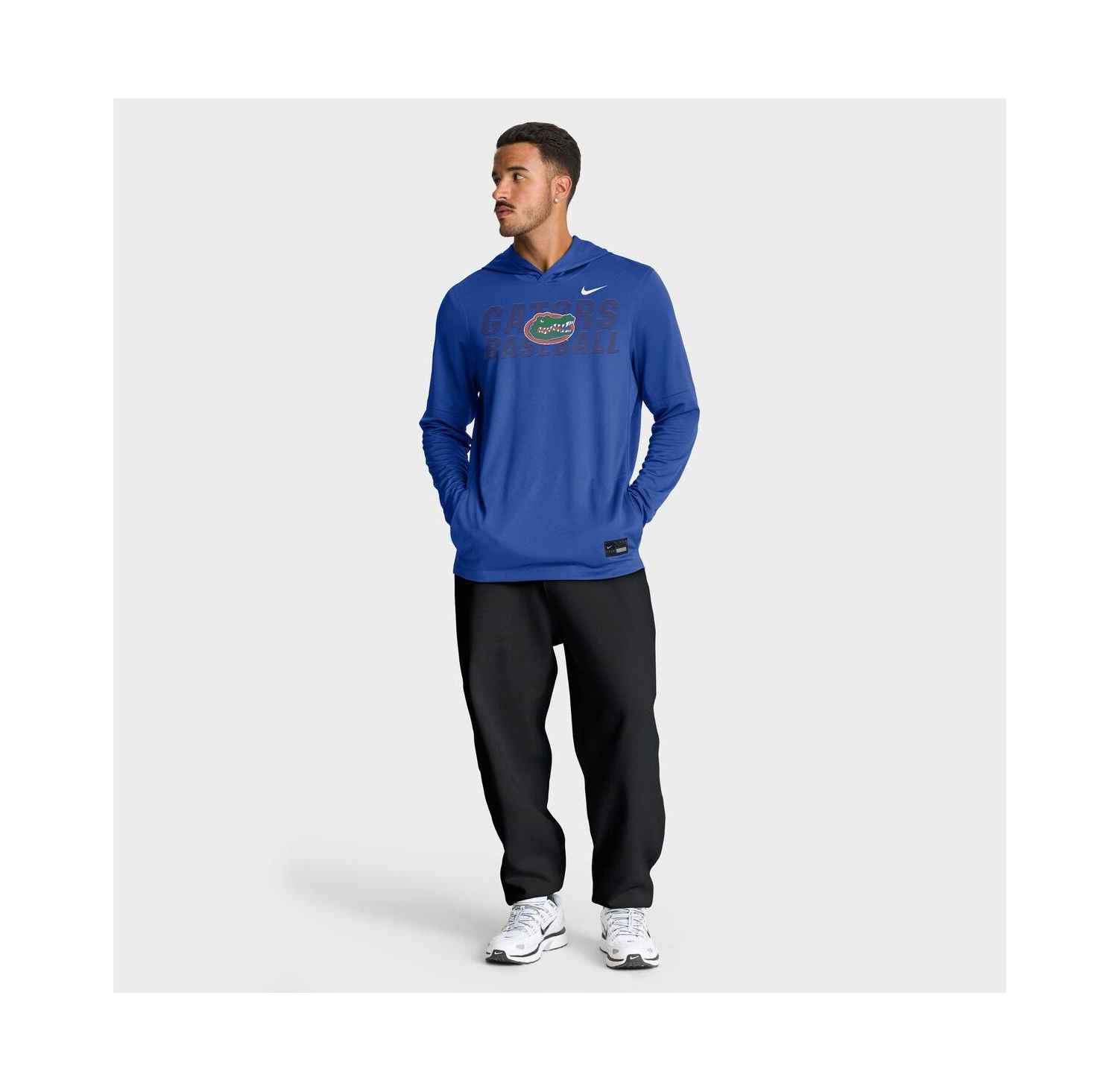 Men's Royal Florida Gators Dugout Dri-FIT Long Sleeve Hooded T-Shirt