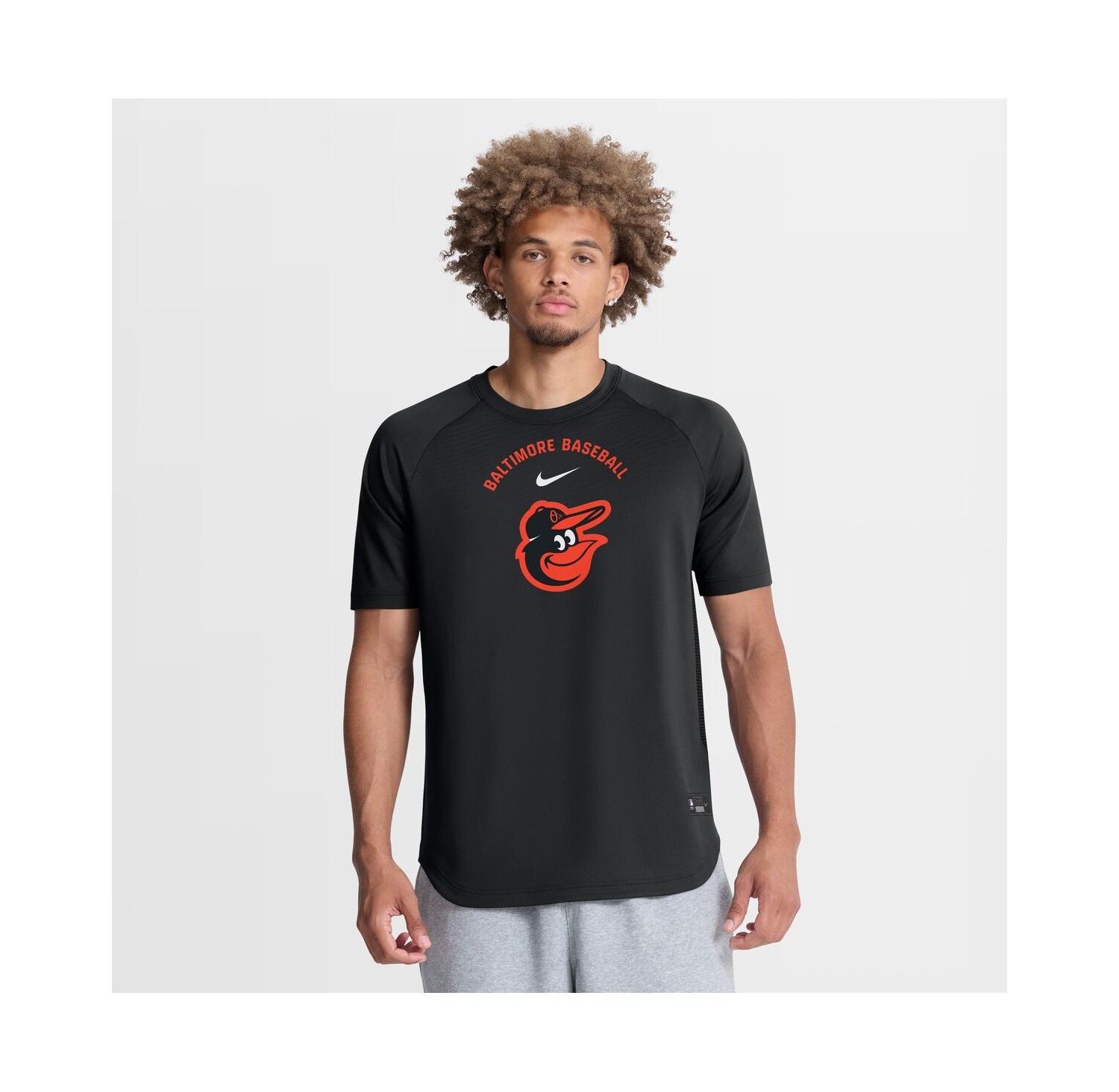 Men's Black Baltimore Orioles Authentic Collection Batting Practice Pre-Game Raglan Dri-FIT T-Shirt