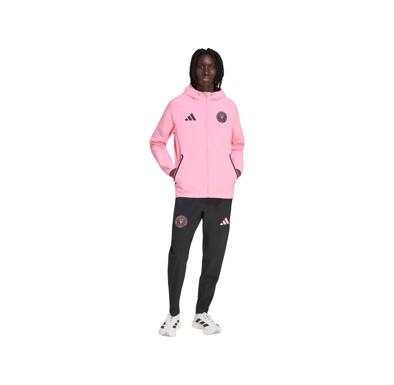 Men's Light Pink Inter Miami CF Tiro Travel Full-Zip Hooded Windbreaker Jacket