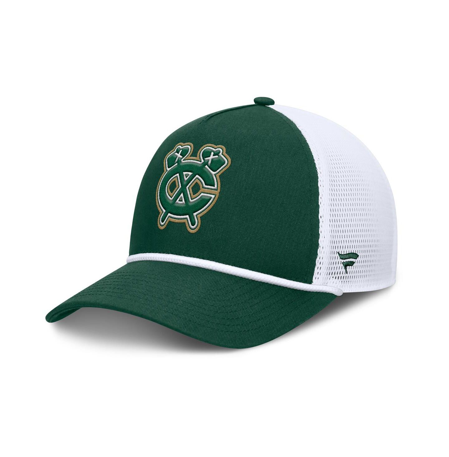 Мужская кепка Fanatics Green/White Chicago Blackhawks Bermuda A-Frame Adjustable Hat — фото 1