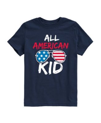 Hybrid Boys Toddler 2T-5T Instant Message All American Kid Short-Sleeve Graphic T-Shirt - Navy 22$