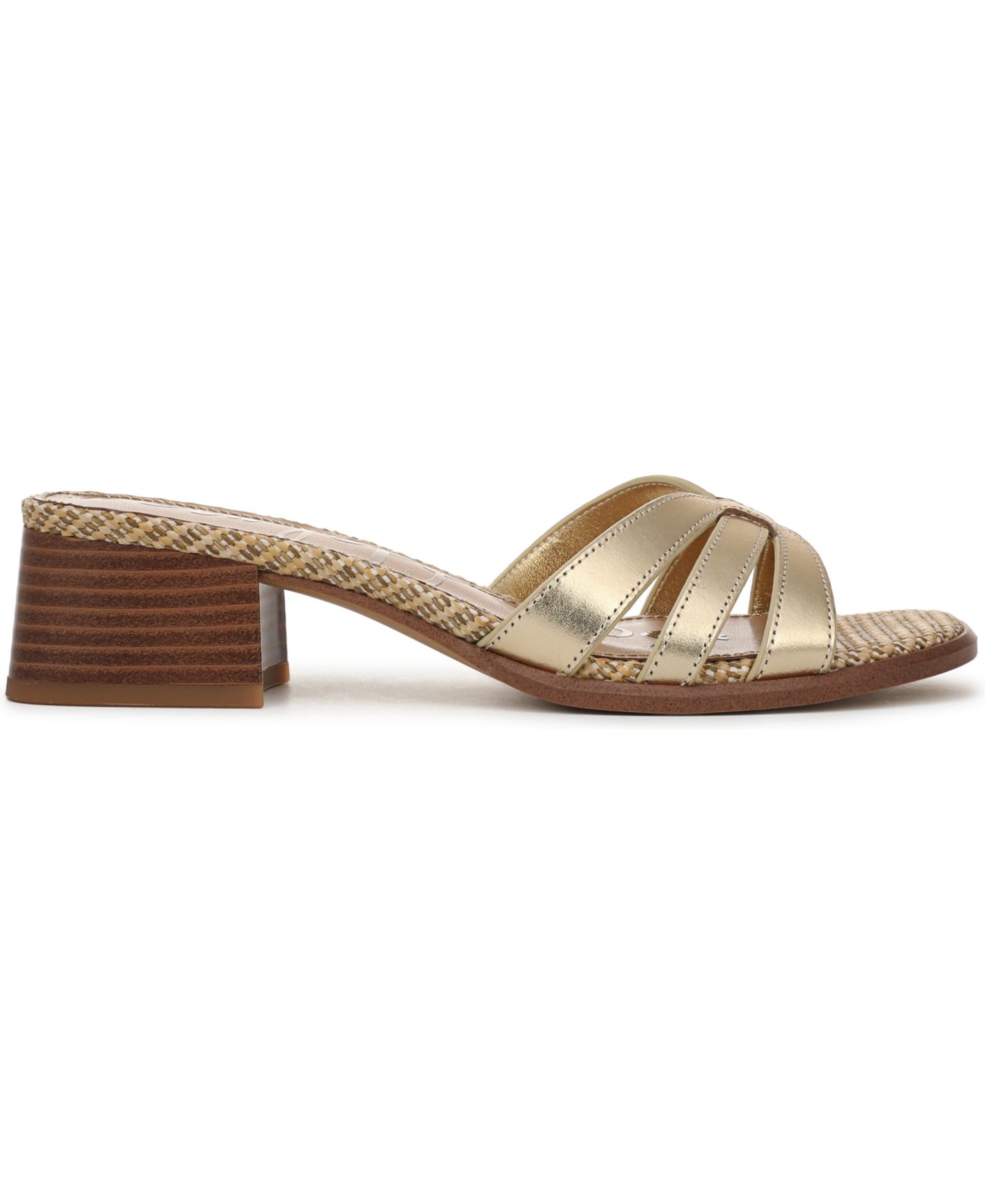 Женские сандалии Sam Edelman Farrin Slide, цвет: Янтарный золотой кожаный — фото 2
