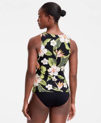 Petite High Neck UPF 50 Sun Protection Modest Tankini Swimsuit Top