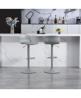 Bar Stools Set of 2 – Modern PU Leather Counter Height Barstools with Back