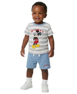 Baby Boys' Mickey Print Top and Shorts, 2-Piece Set