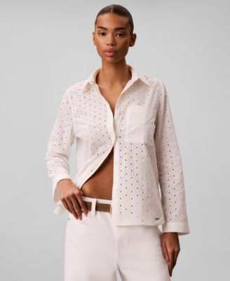 Women's Long-Sleeve Classic-Fit Collared Shirt