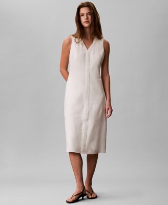 Women's Sleeveless V-Neck Midi Dress