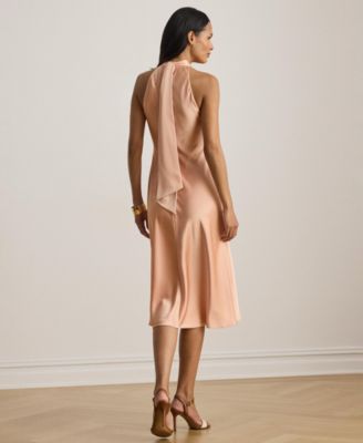 Satin Charmeuse Halter Cocktail Dress