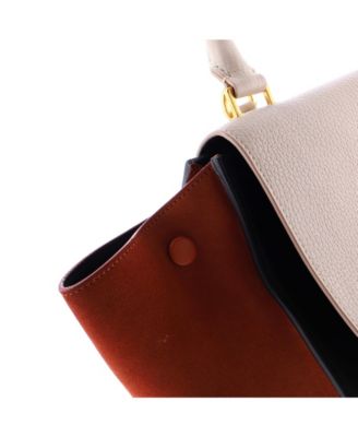 Small Tricolor Trapeze Bag Leather