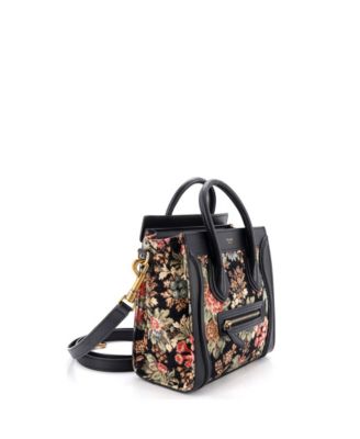 Nano Luggage Bag Printed Jacquard and Leather