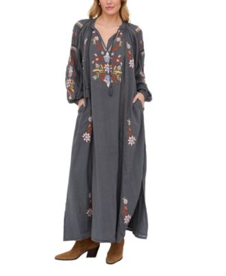 Women's Elisa Kaftan Style Embroidered Maxi Dress